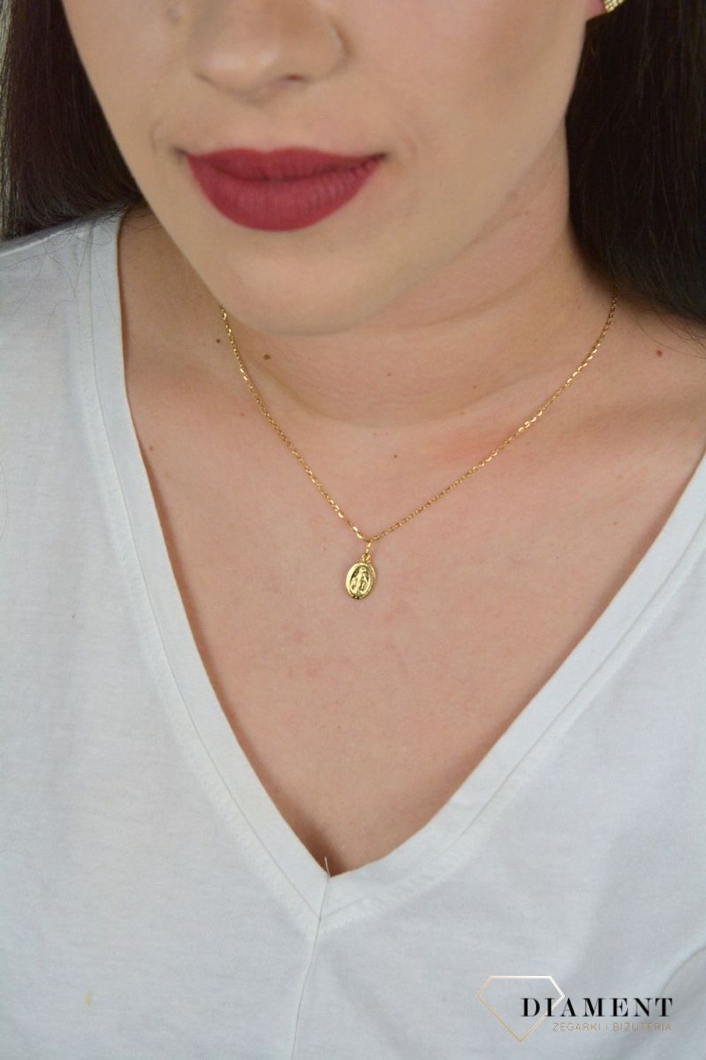 Złota zawieszka 333 Matka Boża Niepokalana 'Cudowny Medalik' ZA 1533 (1).jpg